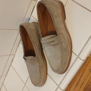 Allen Edmonds Dylan Penny Loafer Suede Tan/ Bone men's size 8-8.5 US,EU size 38